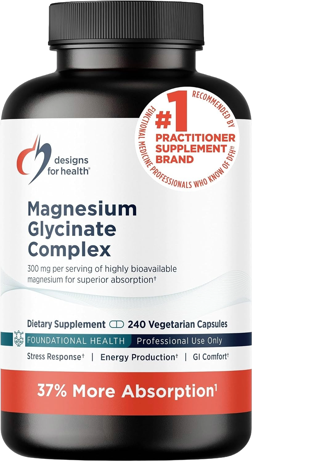 Designs for Health Magnesium Glycinate Complex - High-Absorption Magnesium for Calm, Sleep, and Whole-Body Support (240 Capsules) - main product photo