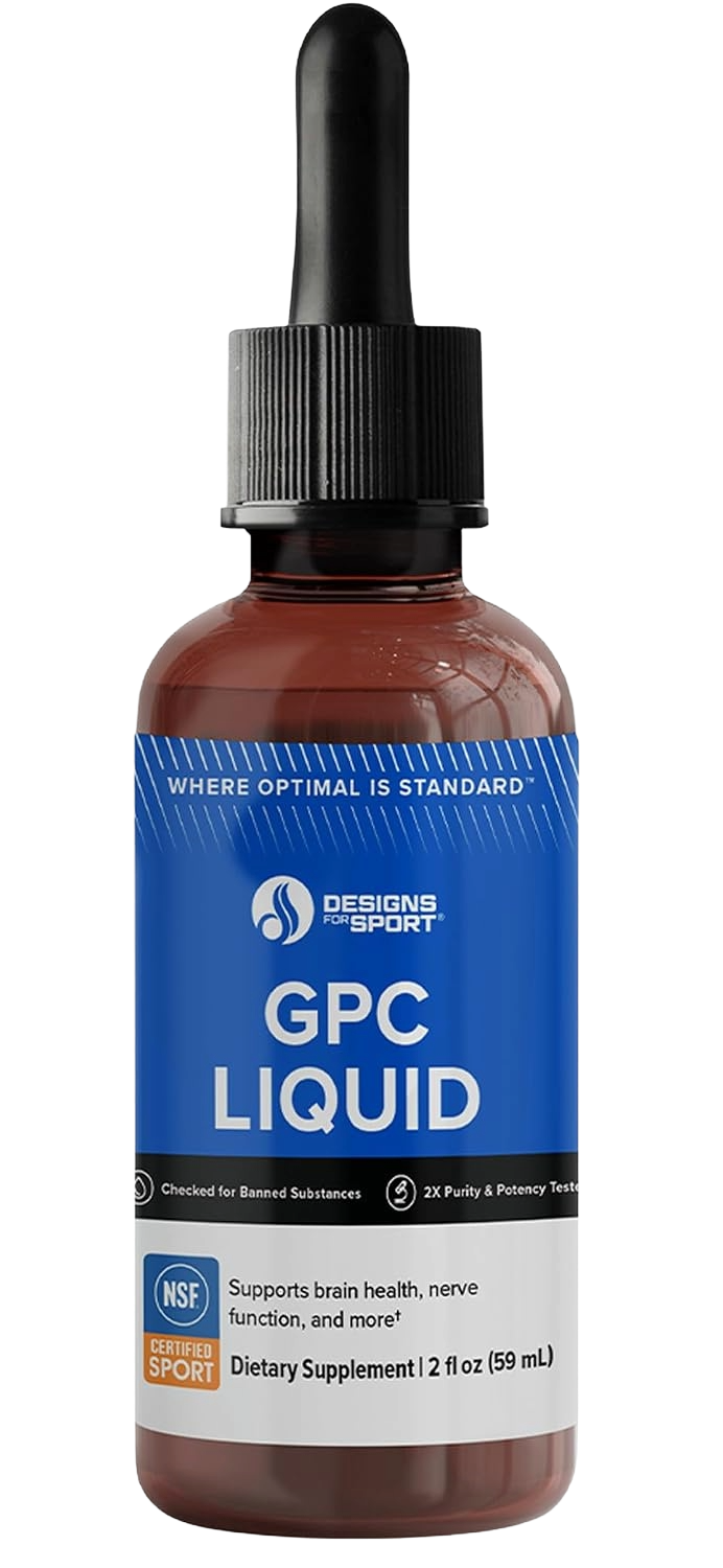 Designs for Sport GPC Liquid - Fast-Absorbing Alpha-GPC Choline Drops for Brain, Muscle, and Performance Support (2 fl oz, NSF Certified for Sport) - main product photo