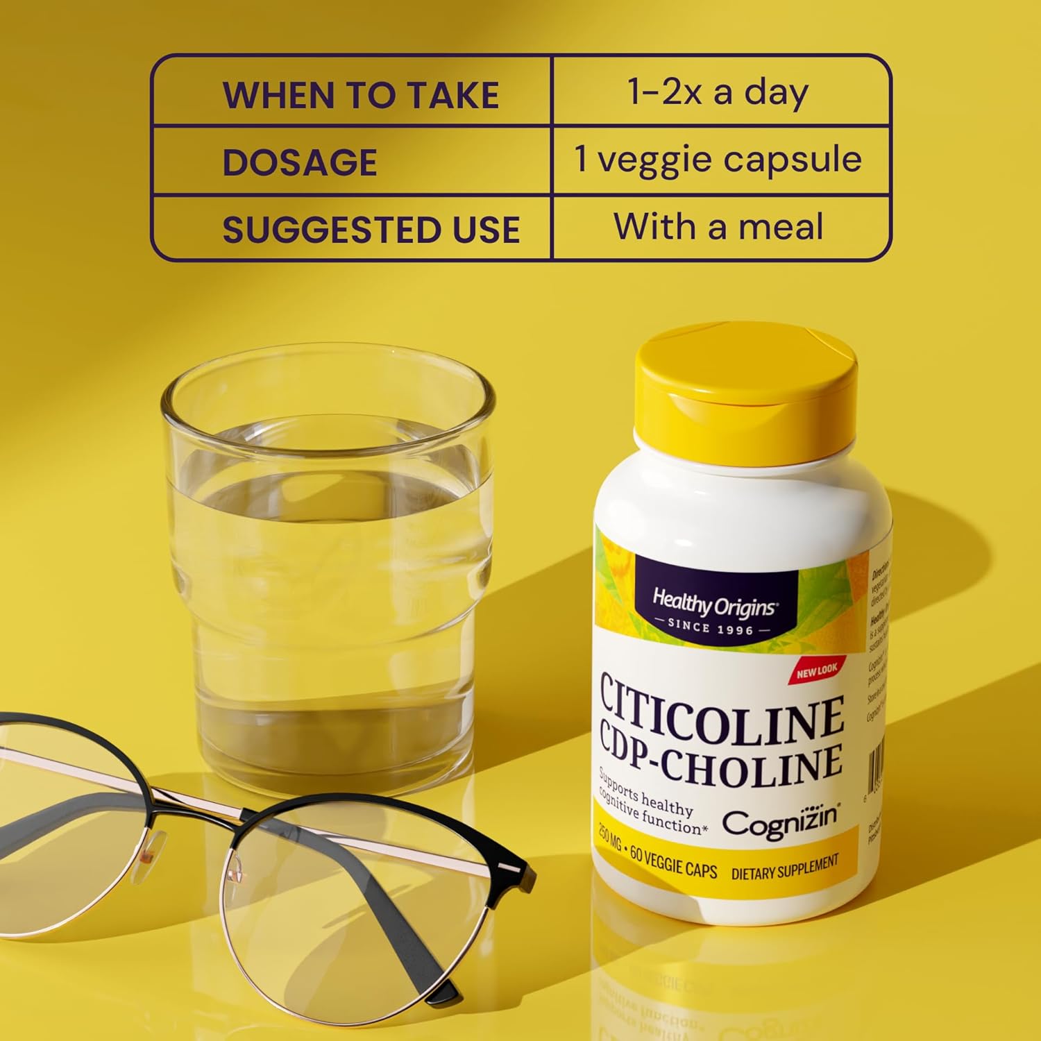 Healthy Origins Cognizin Citicoline 250mg - Branded CDP-Choline for Memory and Focus (60 Veggie Capsules) - product photo 4