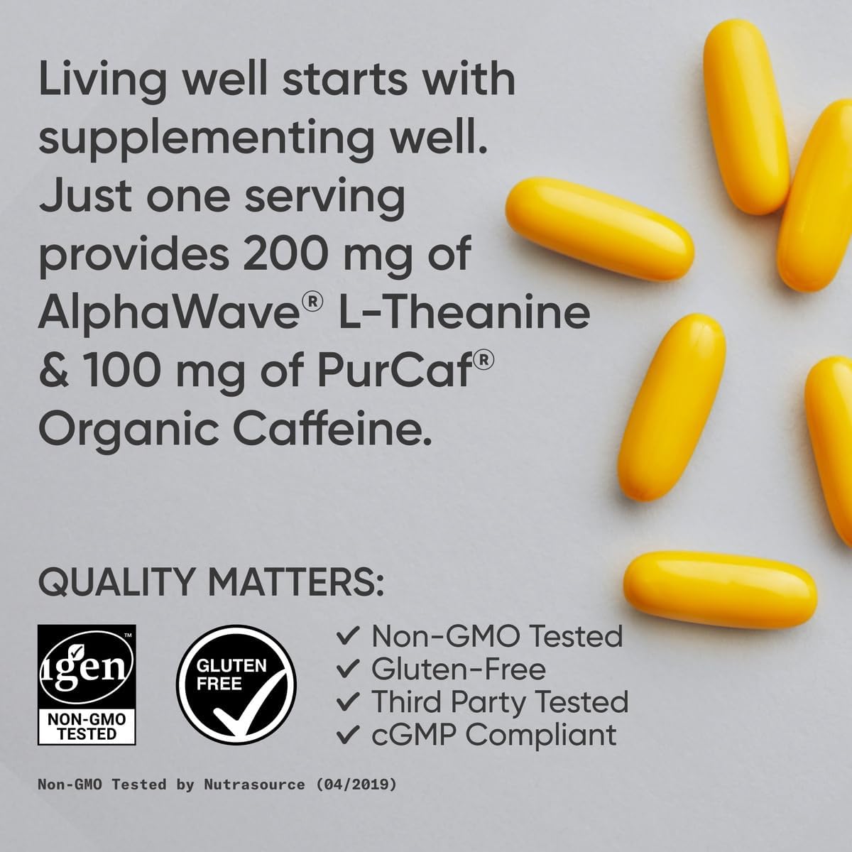 Sports Research L-Theanine + Caffeine - 2-in-1 Nootropic for Calm Focus (60 Softgels) - product photo 5